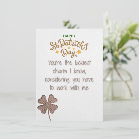 Collega - Grappige St. Patrick's Dag Kaart (Staand voorkant)