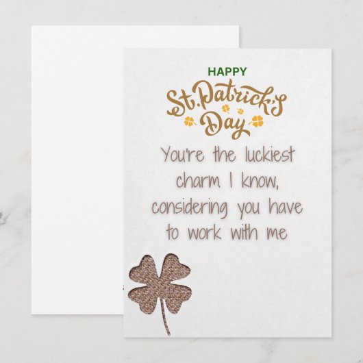 Collega - Grappige St. Patrick's Dag Kaart (Voorkant / Achterkant)