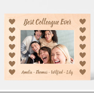 Collega Heart Pattern Custom houten foto lijst Gegraveerde Lijstjes
