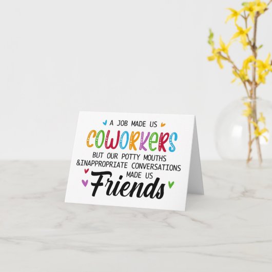 Collega Quote - Werk maakte ons collega's, vriende Kaart (Gele Bloem)