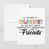 Collega Quote - Werk maakte ons collega's vrienden Briefkaart (Voorkant / Achterkant)