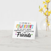 Collega Quote - Werk maakte ons collega's vrienden Kaart (Gele Bloem)