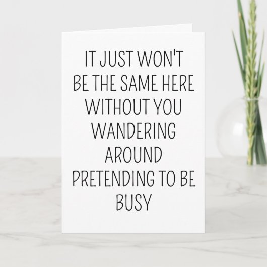 Collega verlaten Gift Happy Pensioen gaan weg Kaart (Voorkant)