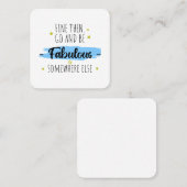 Collega vertrekt, gaat weg, afscheidscadeau vierkante visitekaartje (Voorkant / Achterkant)