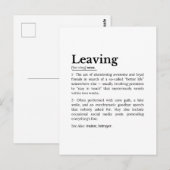 Collega vertrekt: kantoorafscheidshumor briefkaart (Voorkant / Achterkant)