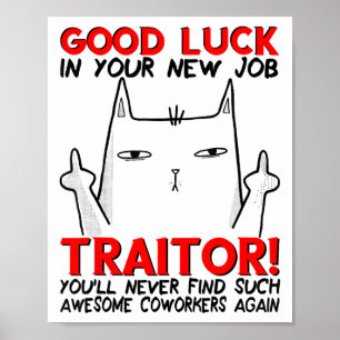 Collega vertrekt, stopt, gaat weg, baan verandert, poster