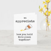 Collega Waardering Kaart, Grappige Lijm Kaart (Gele Bloem)