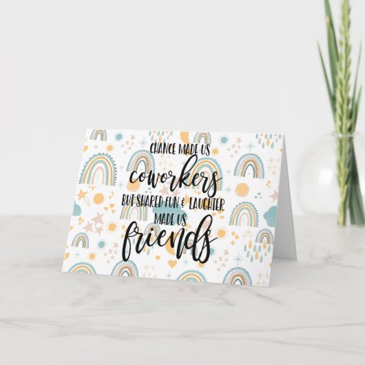 Collega werk vriend cadeau Werk BFF, vriendschap Kaart (Voorkant)
