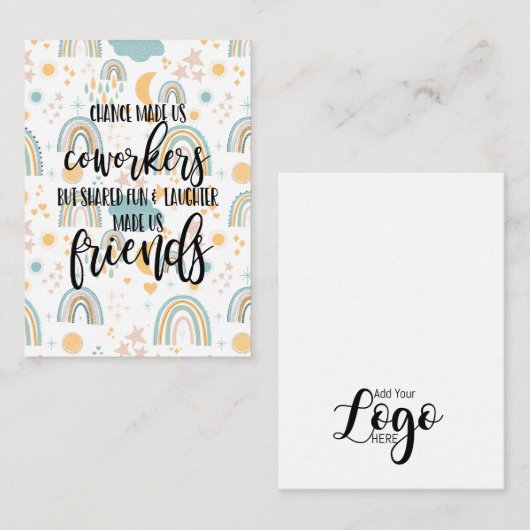 Collega werk vriend cadeau Werk BFF, vriendschap Notitiekaartje (Voorkant / Achterkant)