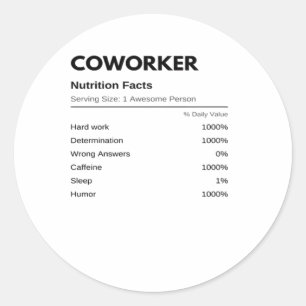 Collega's & collega's Grappige Voedingsfeiten Esse Ronde Sticker
