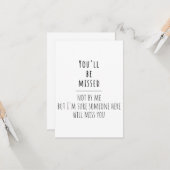 collega's die vertrekken, collega's die vertrekken kaart (Voorkant / Achterkant in situ)