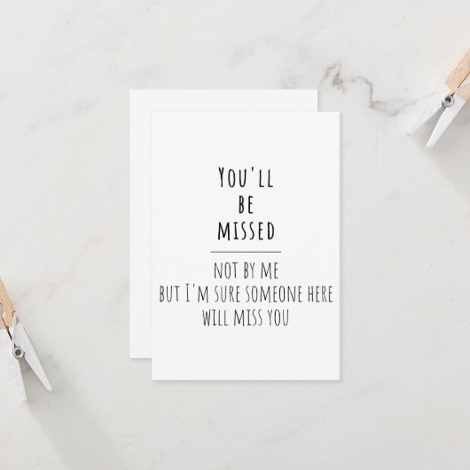 collega's die vertrekken, collega's die vertrekken kaart (Voorkant / Achterkant in situ)