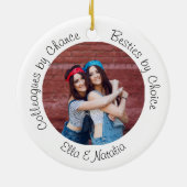 Collega's door Chance Besties door Keuze Foto Gift Keramisch Ornament (Achterkant)