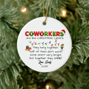 Collega's Grappige Kerst voor Collega Werk vriend Keramisch Ornament