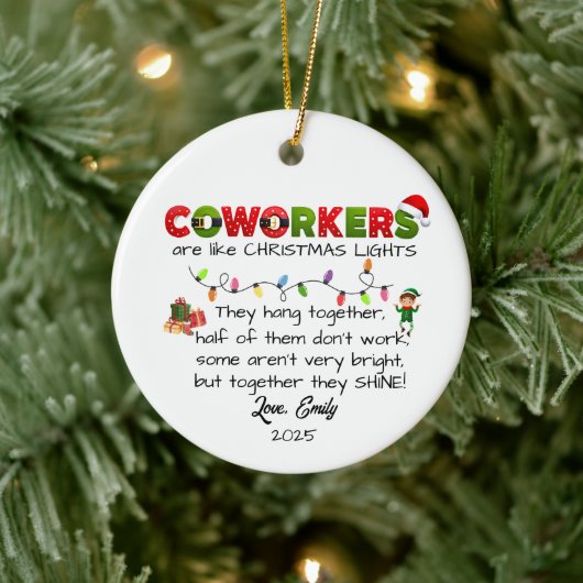 Collega's Grappige Kerst voor Collega Werk vriend Keramisch Ornament (Boom)