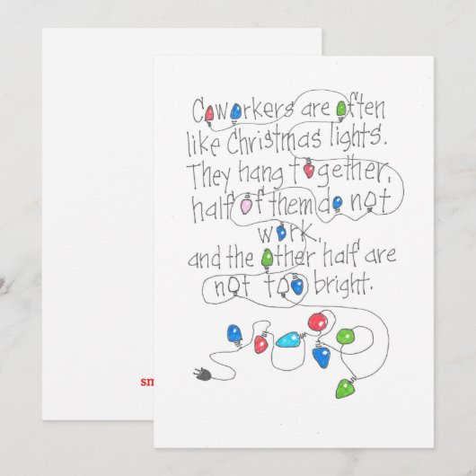 COLLEGA'S NOTITIEKAARTJE (Voorkant / Achterkant)