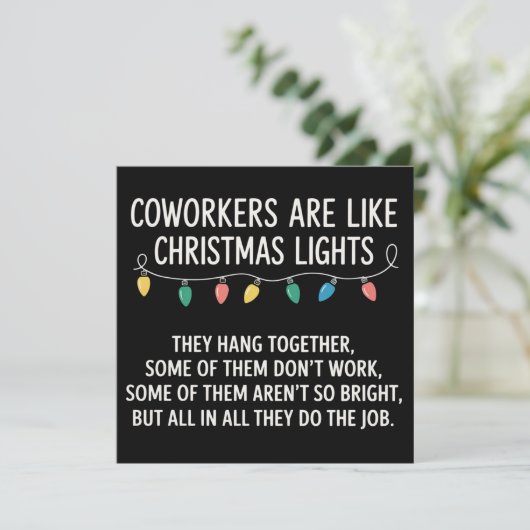 Collega's Zijn Als Kerstverlichting Feestdagenkaart (Staand voorkant)
