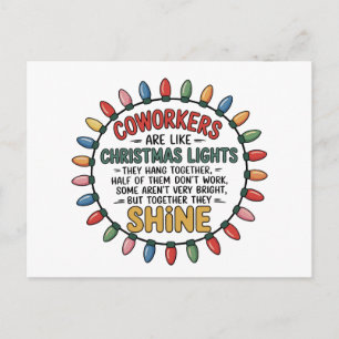 Collega's Zijn Als Kerstverlichting Kantoor Werk Feestdagenkaart