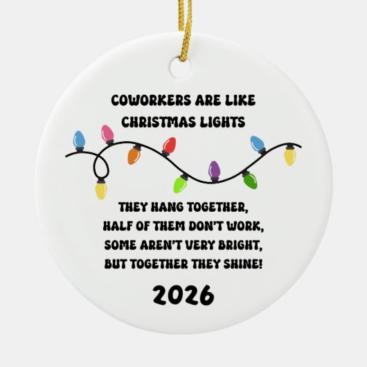 Collega's zijn als kerstverlichting keramisch ornament (Voorkant)