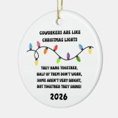 Collega's zijn als kerstverlichting keramisch ornament (Links)
