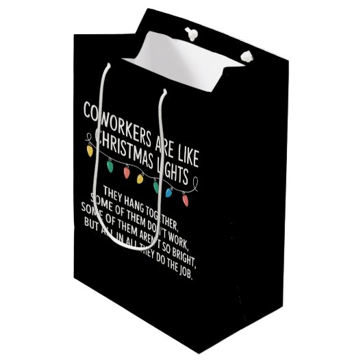 Collega's Zijn Als Kerstverlichting Medium Cadeauzakje (Voorkant Gekanteld)
