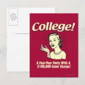 College: 4 jaar Partij 100.000 Hoesje Briefkaart (Voorkant / Achterkant)
