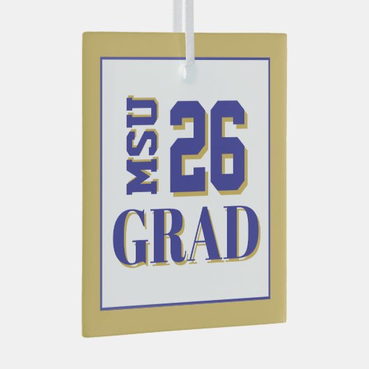 College Afstudeerder '26 Glas Ornament (Voorkant Rechts)