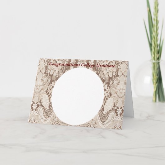 College Afstudeerder Kaart in Faux Kant toevoegen (Voorkant)