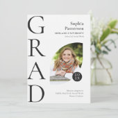 College Afstuderen Black White Aankondiging (Staand voorkant)