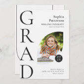 College Afstuderen Black White Aankondiging (Voorkant / Achterkant)