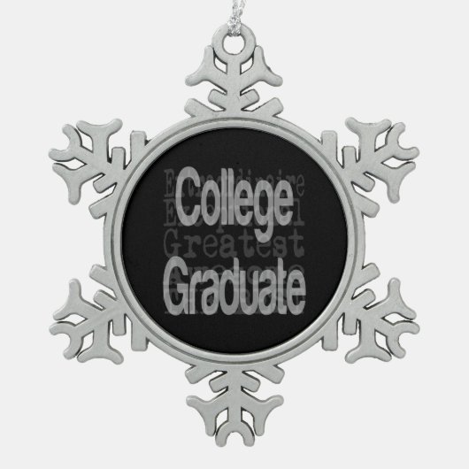 College Afstuderen extraordinaire Tin Sneeuwvlok Ornament (Voorkant)