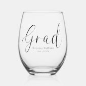 College Afstuderen Modern Elegant Afstuderen Wijnglas Zonder Voet (Voorkant)