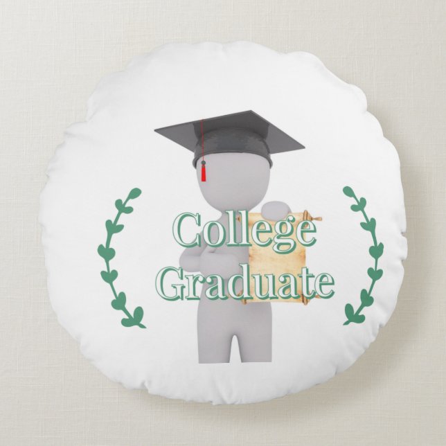 College Afstuderen Rond Kussen (Voorkant)