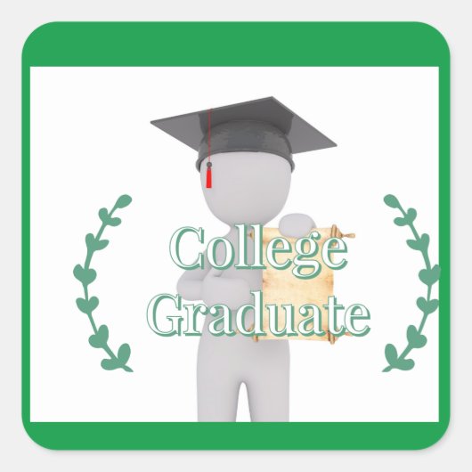 College Afstuderen Sticker (Voorkant)