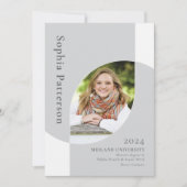 College Afstuderen twee foto grijs wit Aankondiging (Voorkant)