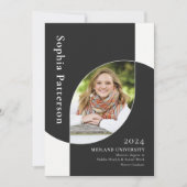 College Afstuderen Two Photo Black White Aankondiging (Voorkant)