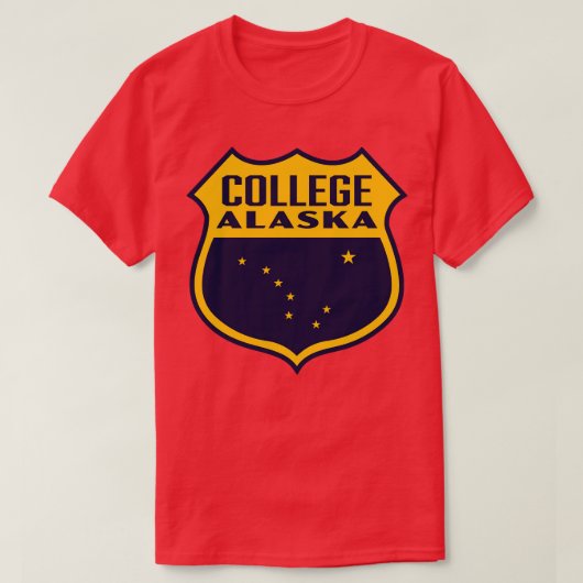 College Alaska Retro Shield Geel T-shirt (Design voorkant)
