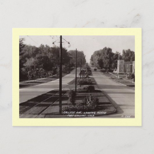 College Ave., Fort Collins, Colorado  Briefkaart (Voorkant)