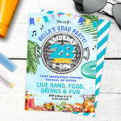 College Barbeque Afstuderen Pool Party Kaart