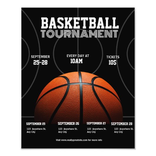 College Basketbal Toernooi, Basketbal Sport Foto Afdruk (Voorkant)