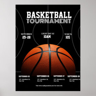 College Basketbal Toernooi, Basketbal Sport Poster