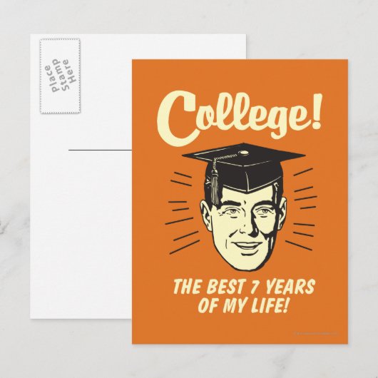 College: Beste 7 jaar van mijn leven Briefkaart (Voorkant / Achterkant)