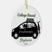 College Bond Vrouw Keramisch Ornament (Rechts)