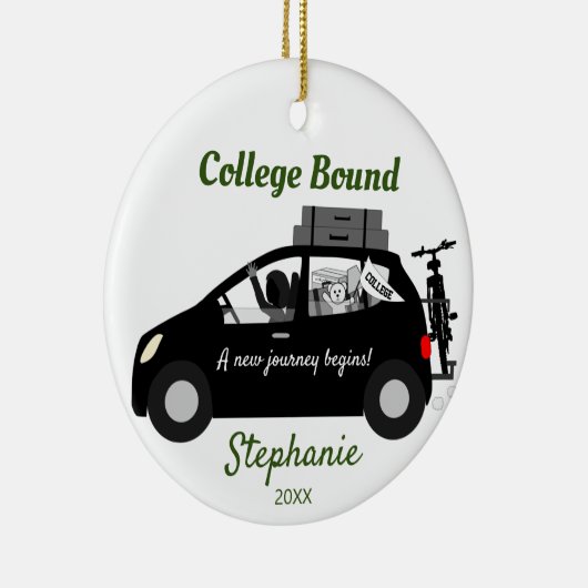 College Bond Vrouw Keramisch Ornament (Rechts)