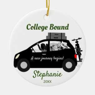 College Bond Vrouw Keramisch Ornament