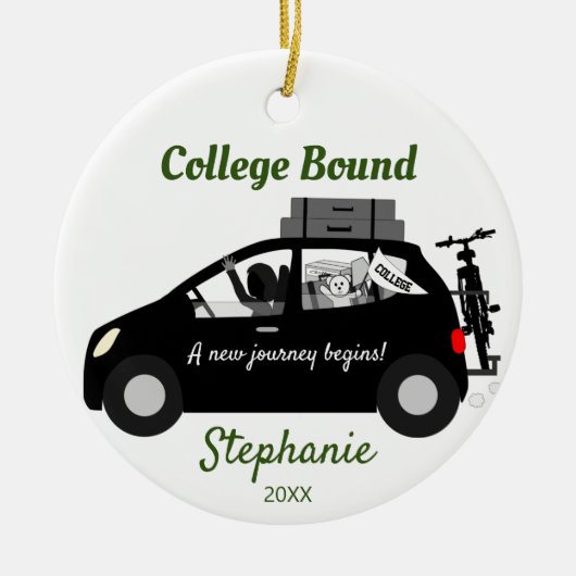 College Bond Vrouw Keramisch Ornament (Voorkant)