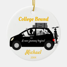 College Bound Male Keramisch Ornament