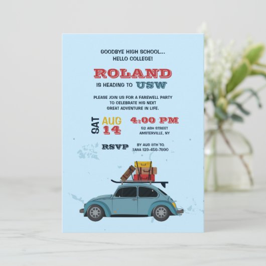 College Bound Trunk Party Kaart (Staand voorkant)