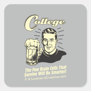 College: Brain Cells Survive Smarter Vierkante Sticker