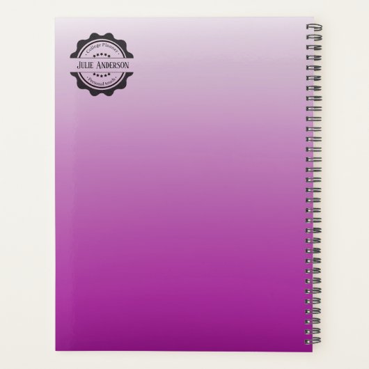 College Business Roze en zwart 2024 2025 persoonli Planner (Achterkant)